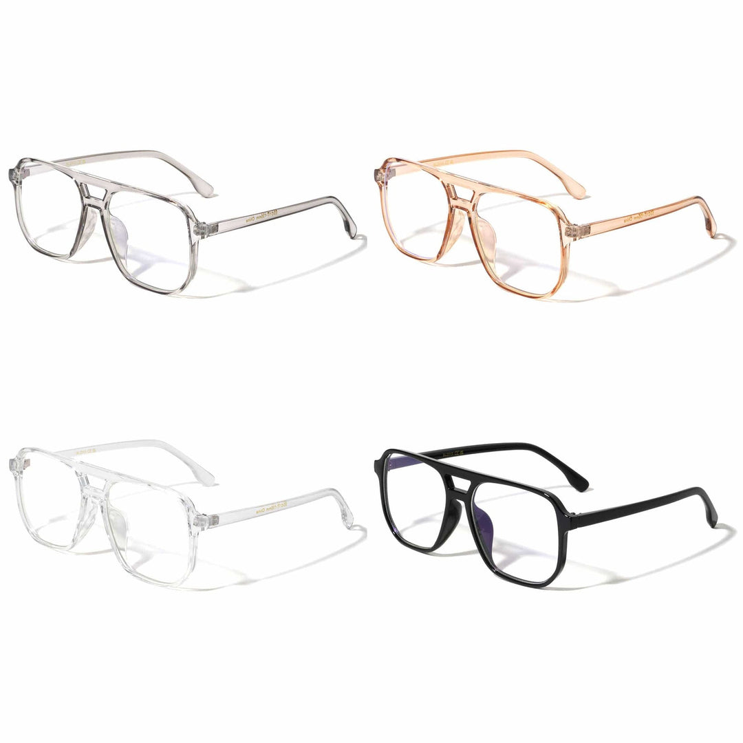 Blue Light Modern Square Aviator Glasses