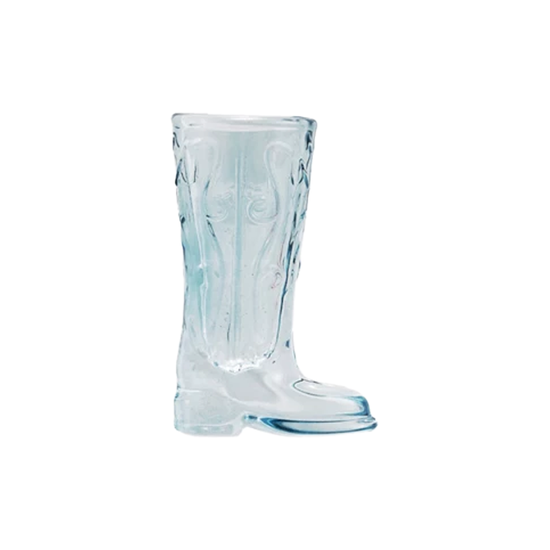 Glass Cowboy Boot Shot Glass - Blue