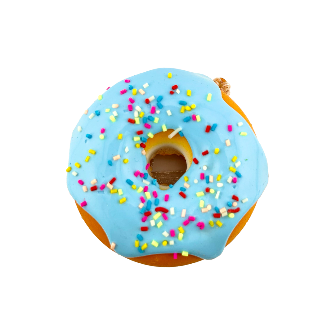Foam Donut Ornament - Blue Frosting With Rainbow Sprinkles