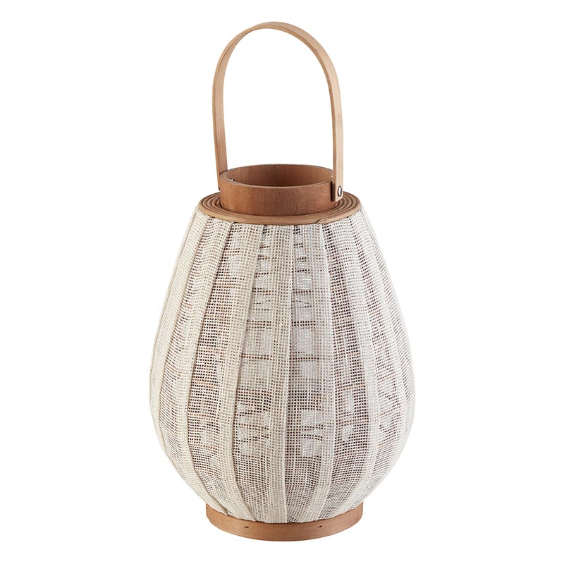 White Rattan Lantern - Small