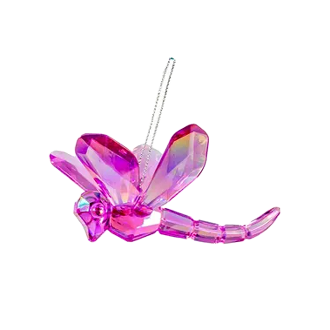 Colorful Dragonfly Ornament - Pink