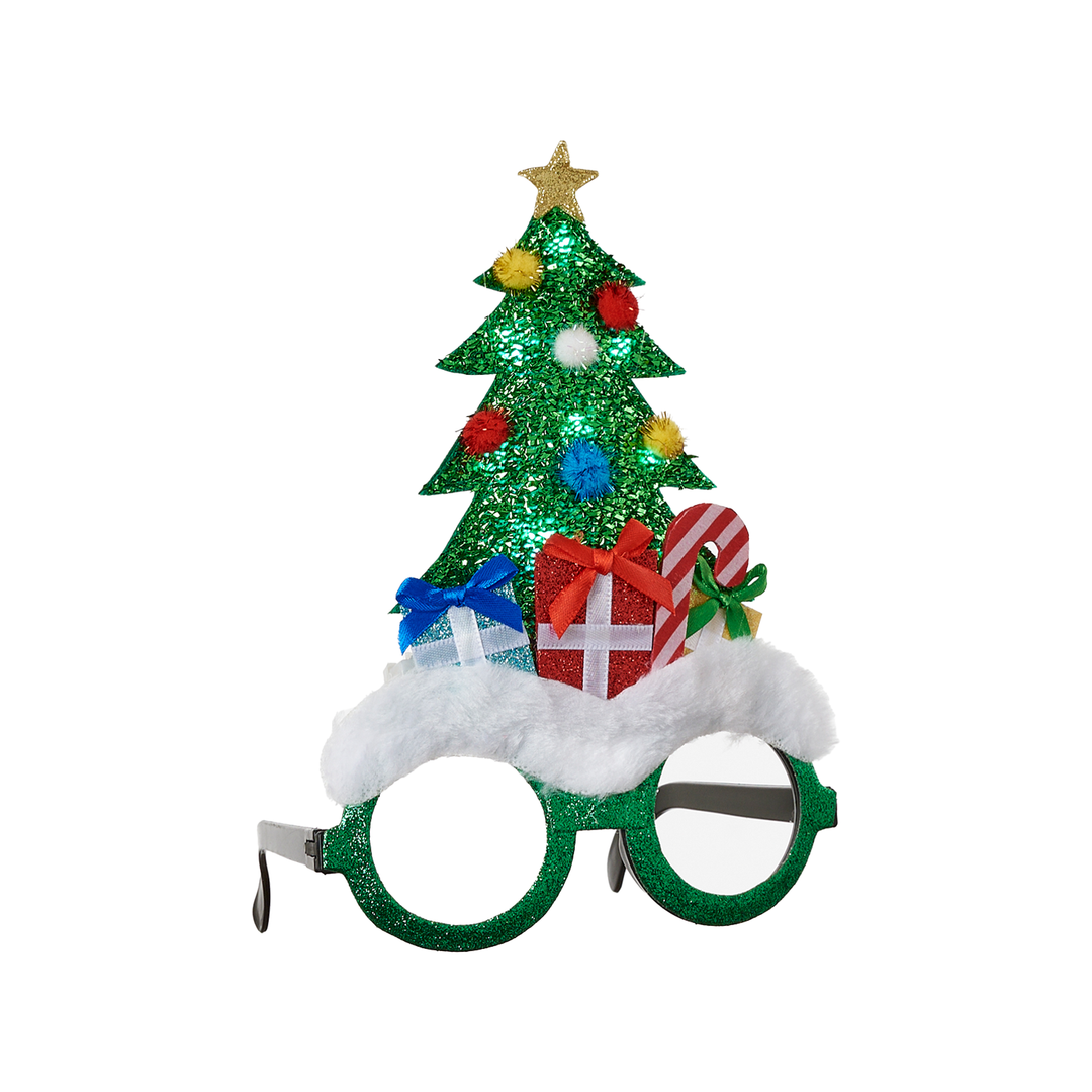 Lit Christmas Tree Glasses