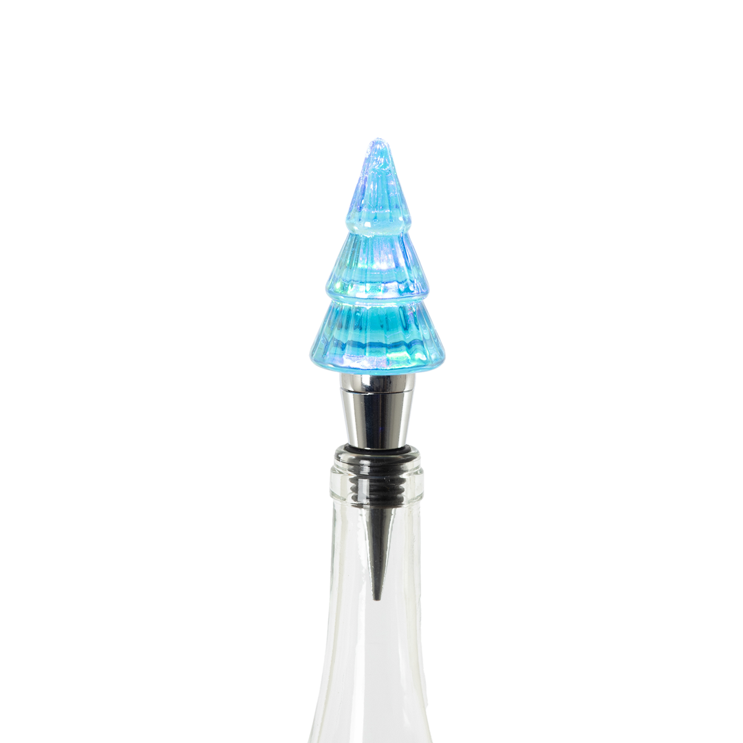Lit Tree Shape Bottle Stopper - Blue