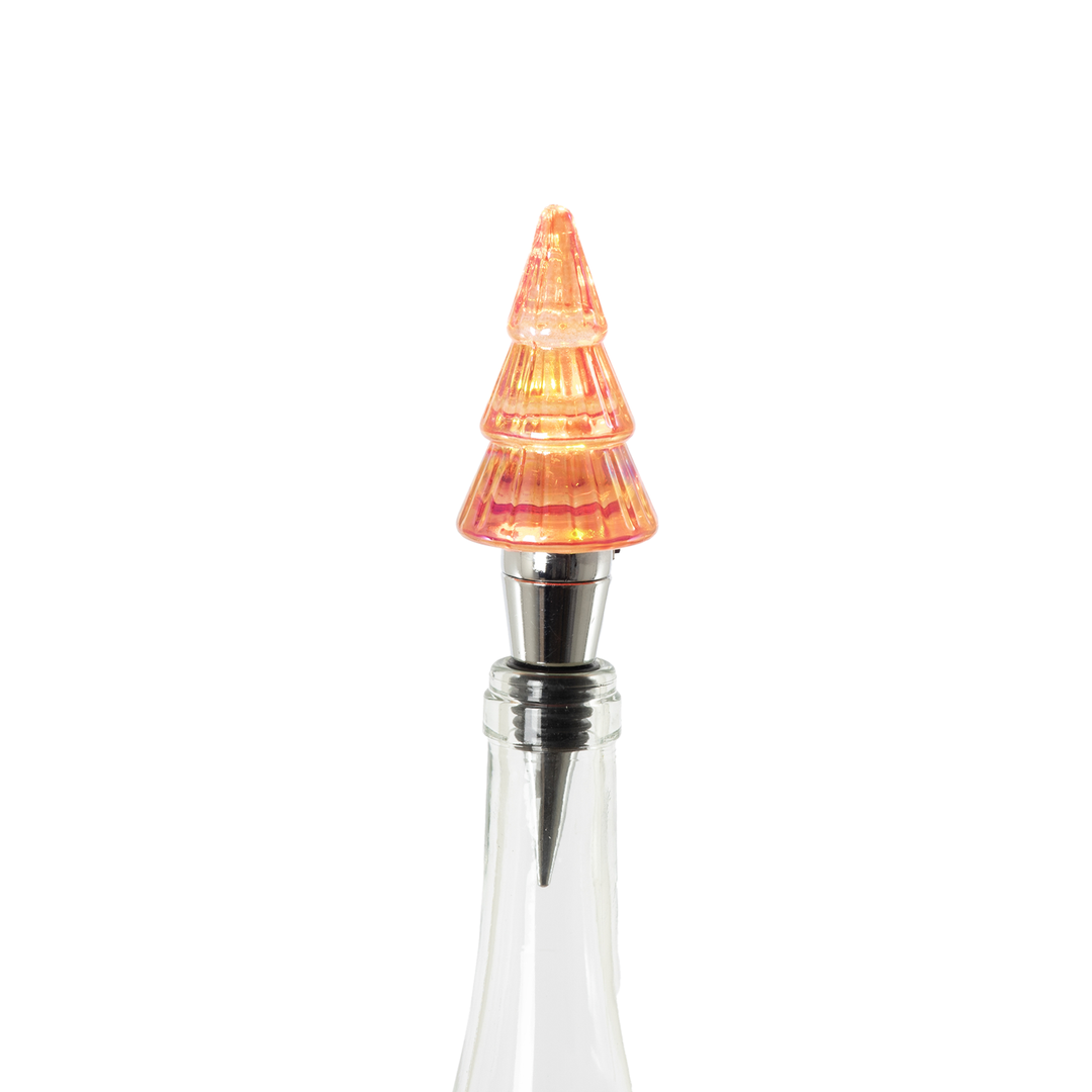 Lit Tree Shape Bottle Stopper - Orange