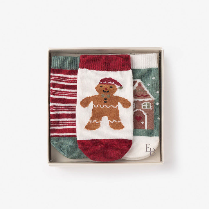Gingerbread Christmas Socks 3PK - 0-12 Months
