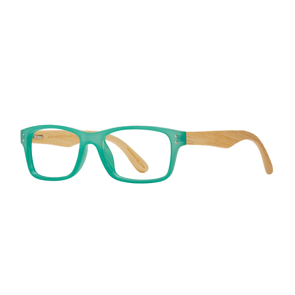 Fremont Reading Glasses - Bamboo & Aqua