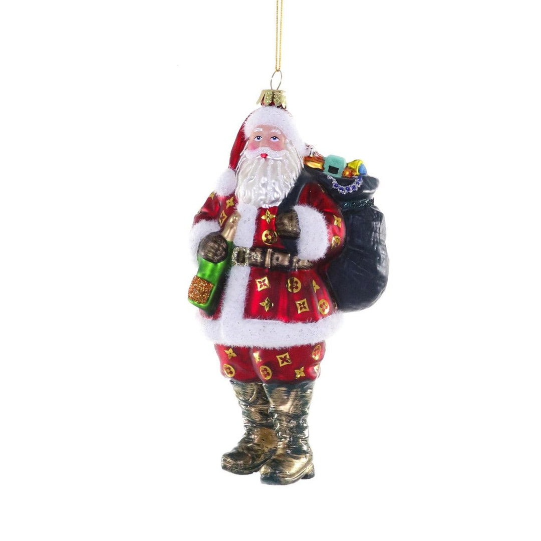 Luxe Santa Ornament - Red