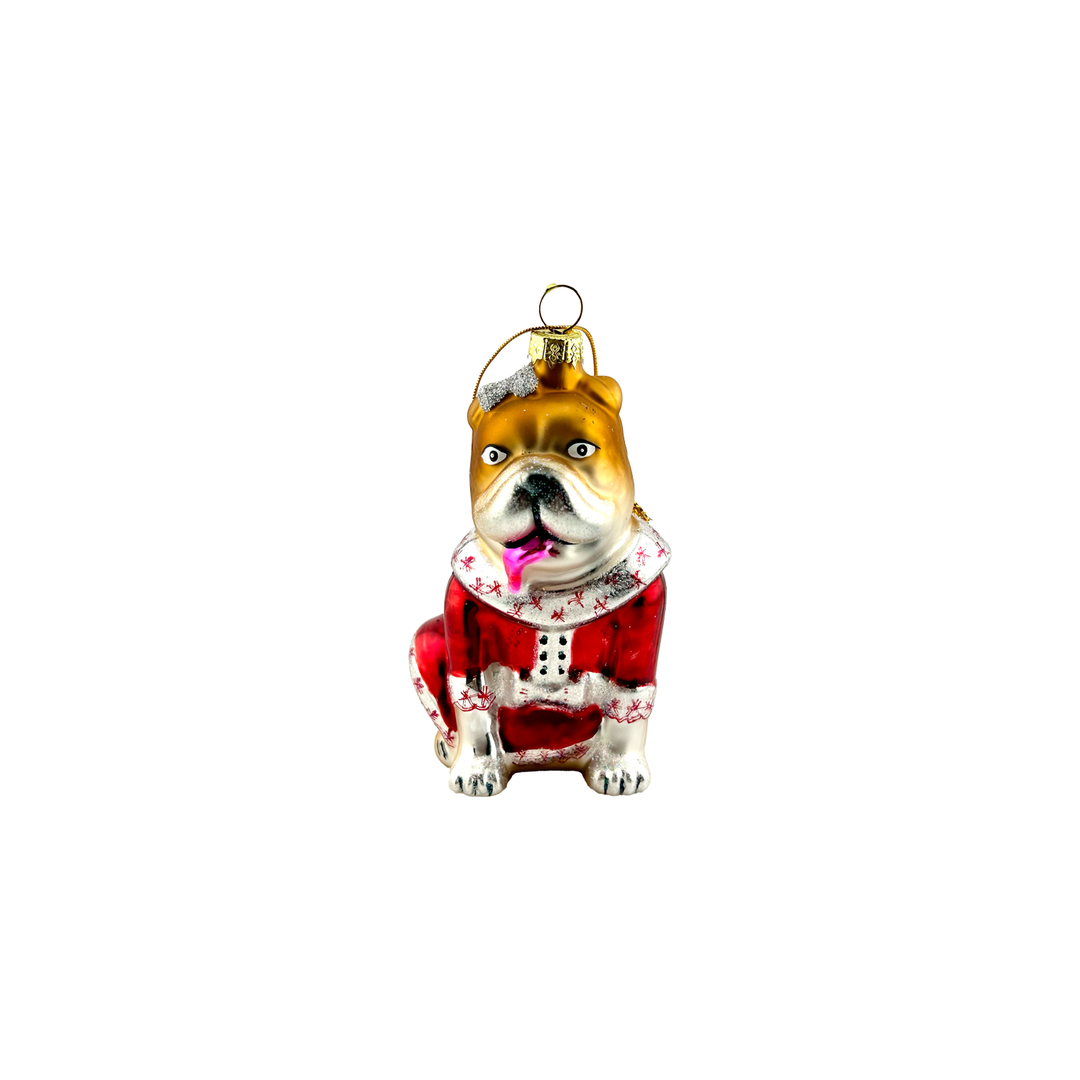 Festive Pup Ornament - Red Coat