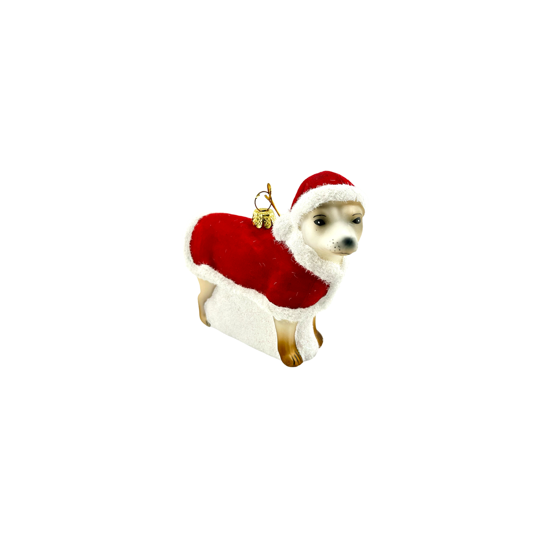 Festive Pup Ornament - Santa Hat