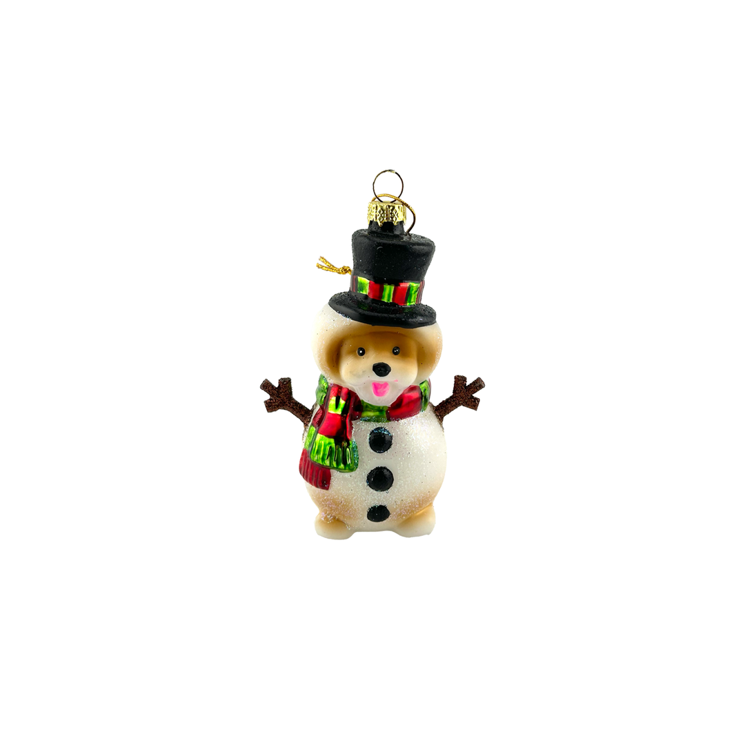 Festive Pup Ornament - Snowman