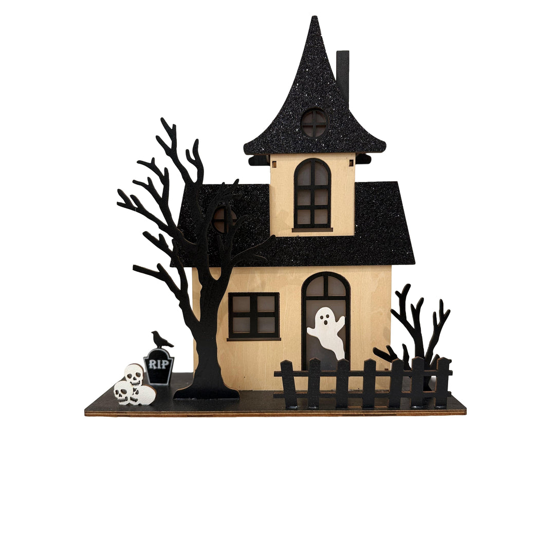Lighted Haunted House Table Top Decor - Ghost