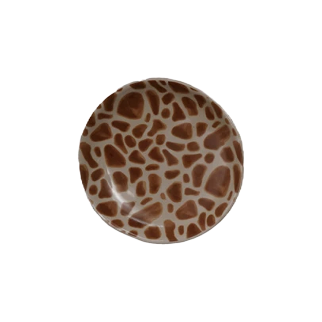 Animal Print Stoneware Dish - Giraffe