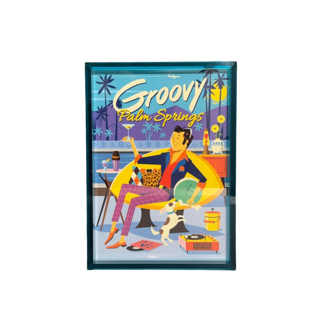Print: Groovy Guy Blue 8" x 12" (Blue Acrylic Framed)