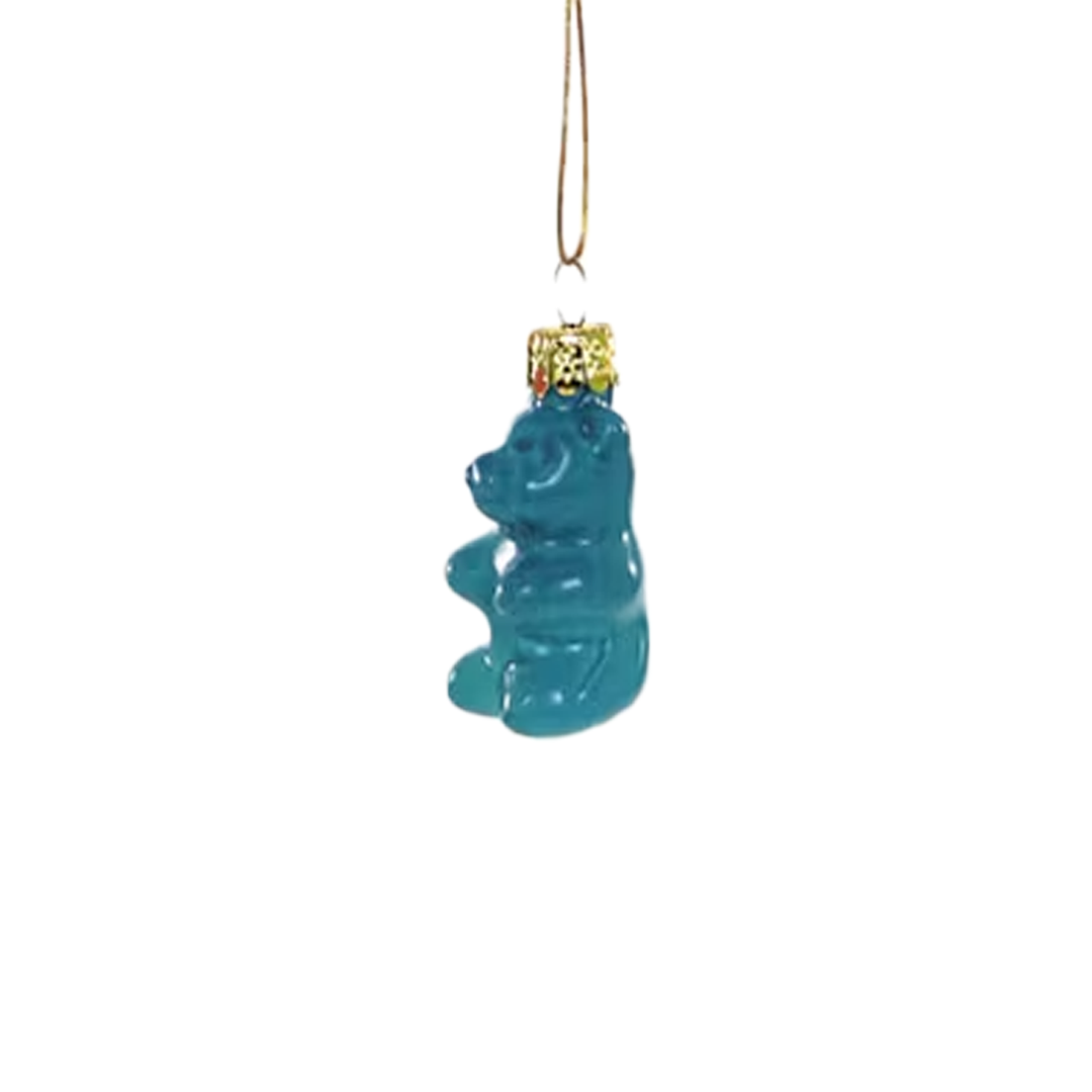 Rainbow Gummy Bear Ornament - Blue