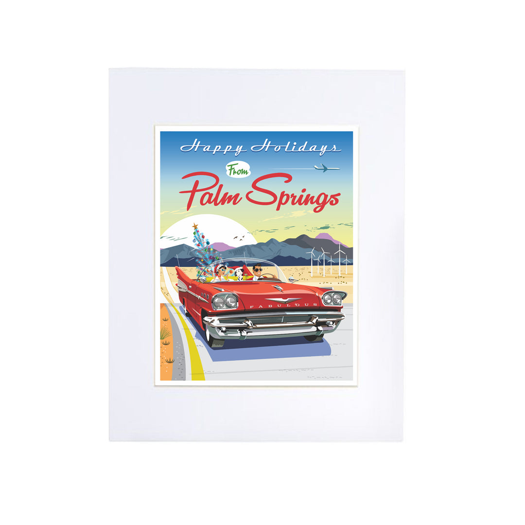 Signed Print: Holiday Dalmatian Cadillac 8" x 10" (Unframed)