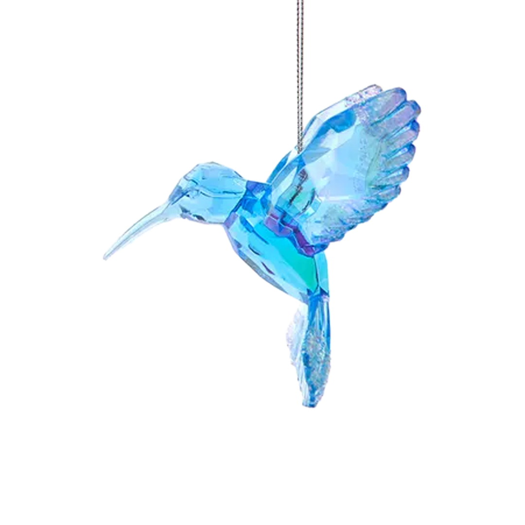 Iridescent Color Hummingbird Ornament - Blue