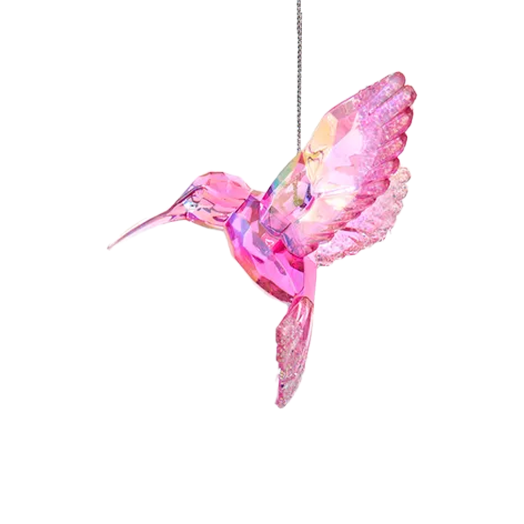 Iridescent Color Hummingbird Ornament - Pink