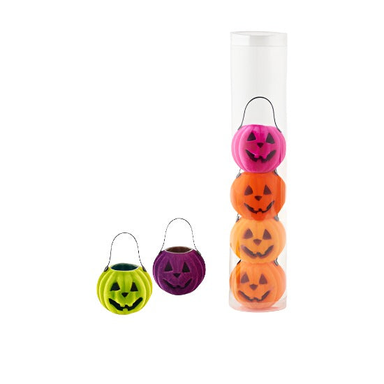 Flocked Pumpkin Basket Set