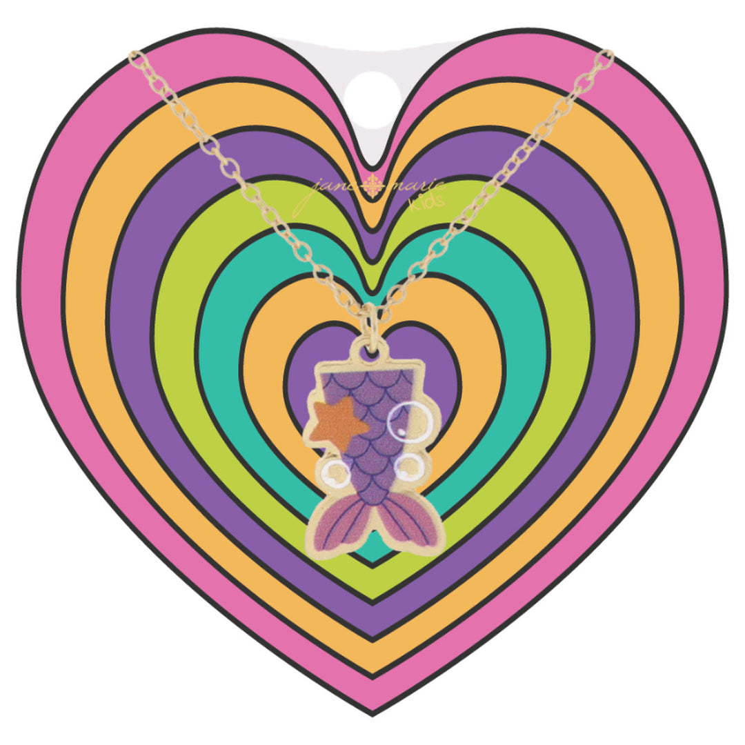 Purple Mermaid Tail And Starfish Necklace