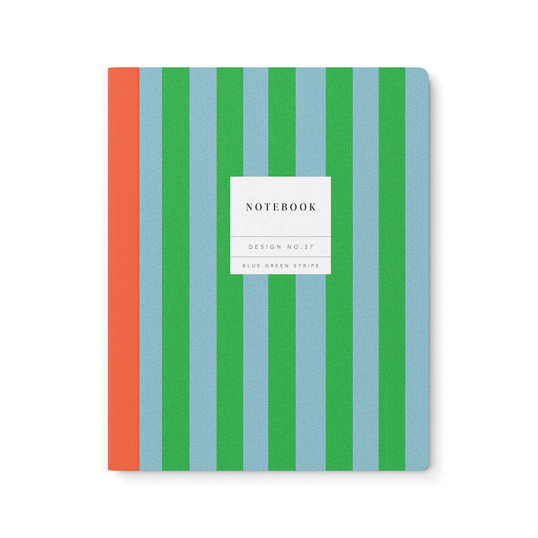 Design No.37 Blue Green Stripe Notebook