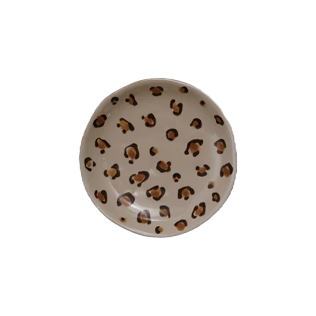 Animal Print Stoneware Dish - Leopard