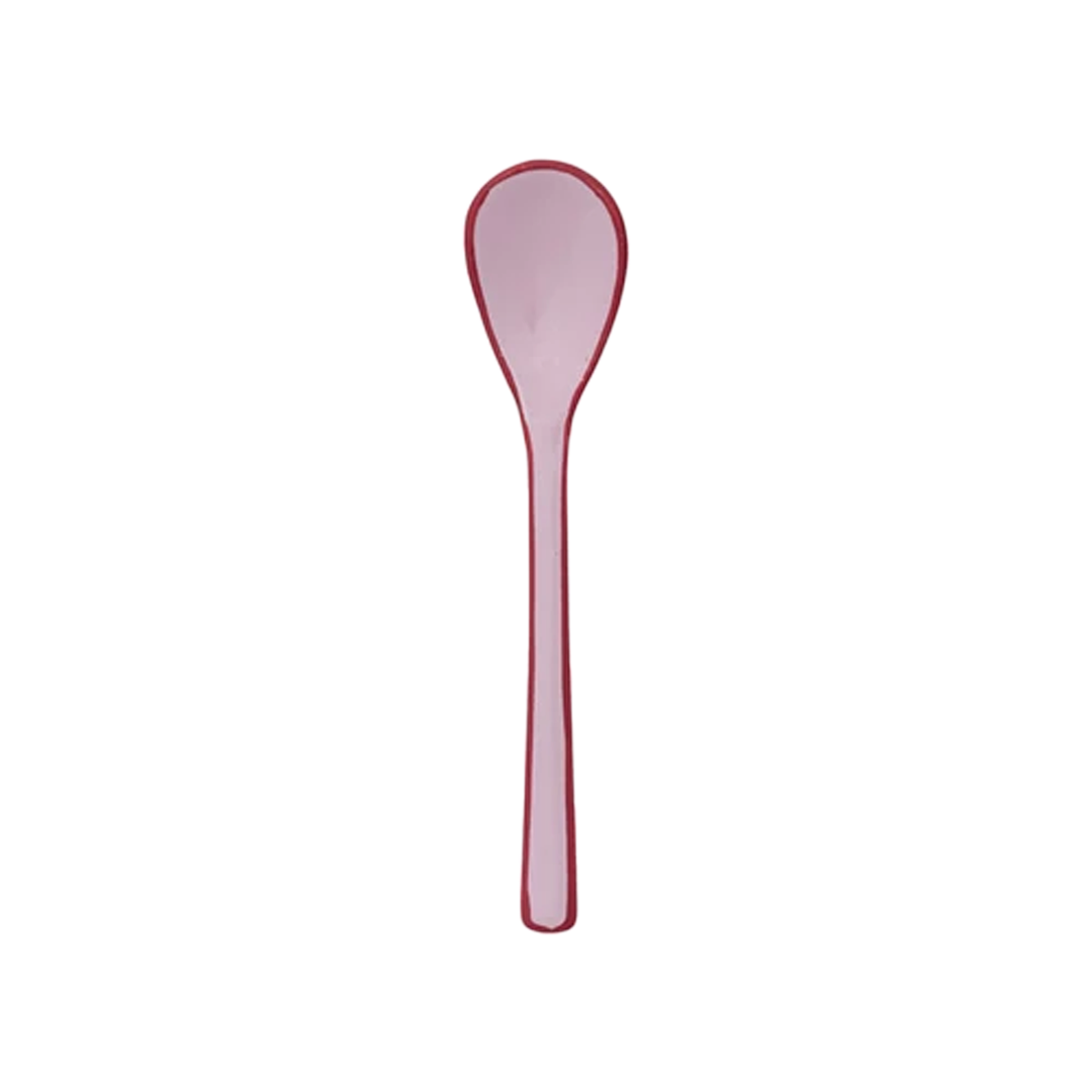 Enameled Stainless Steel Salt & Pepper Spoon - Pink With Hot Pink Trim