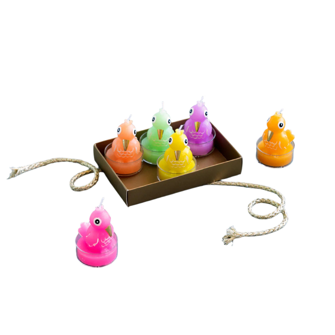 Rainbow Crow Tea Light Candle Set