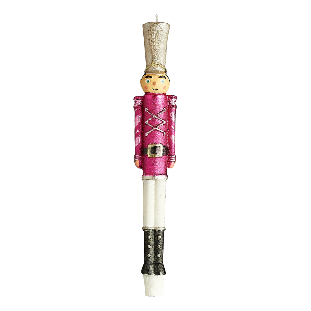 Holiday Soldier Candle - Hot Pink