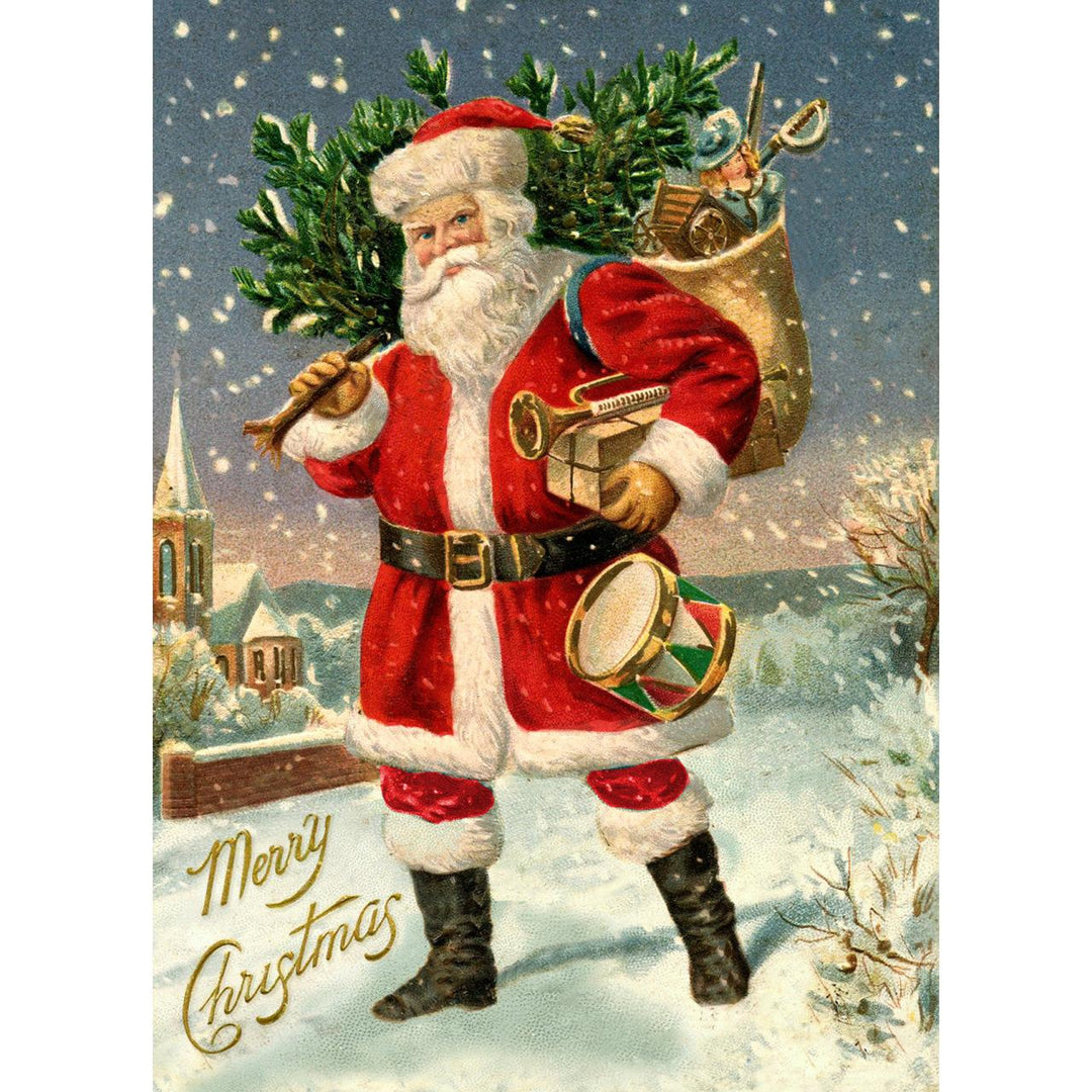 Santa Brings A Drum Holiday Card