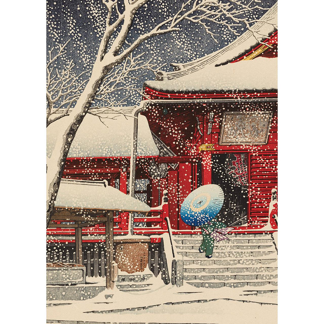 Snow At Kiyomizu Hall Holiday Card
