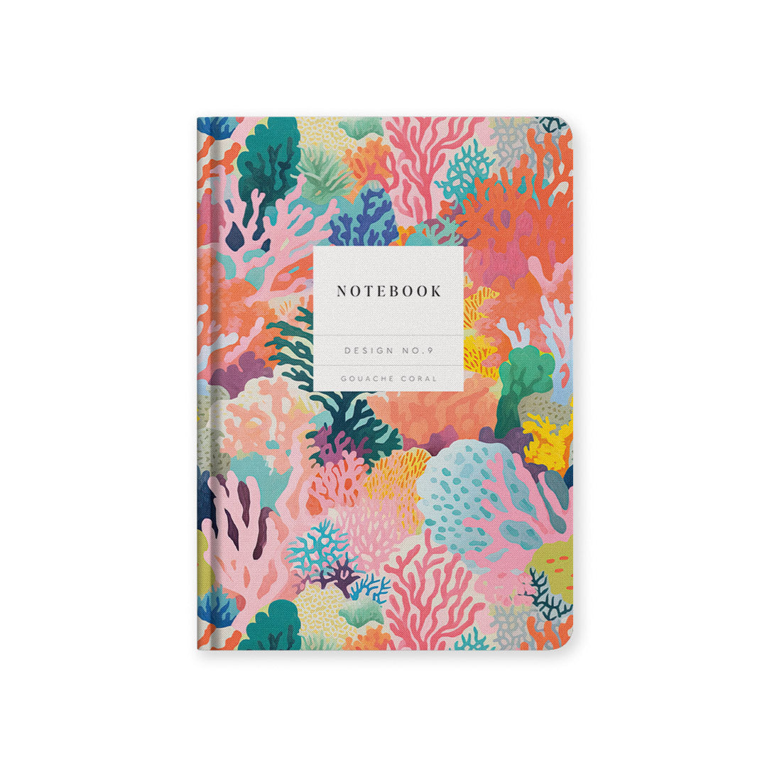 Design No.9 Gouache Coral Hardback Notebook