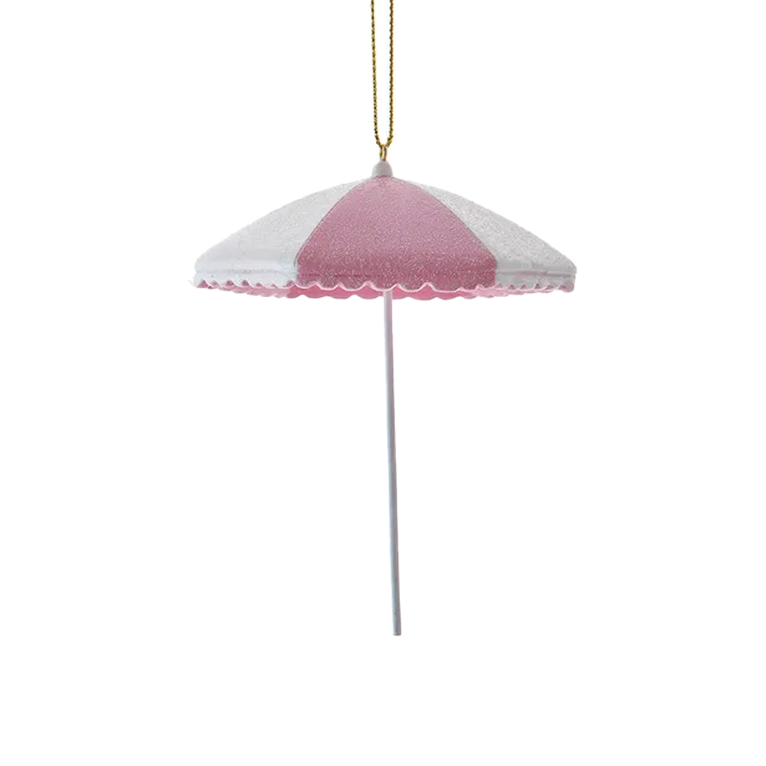 Palm Beach Umbrella Ornament - Pink