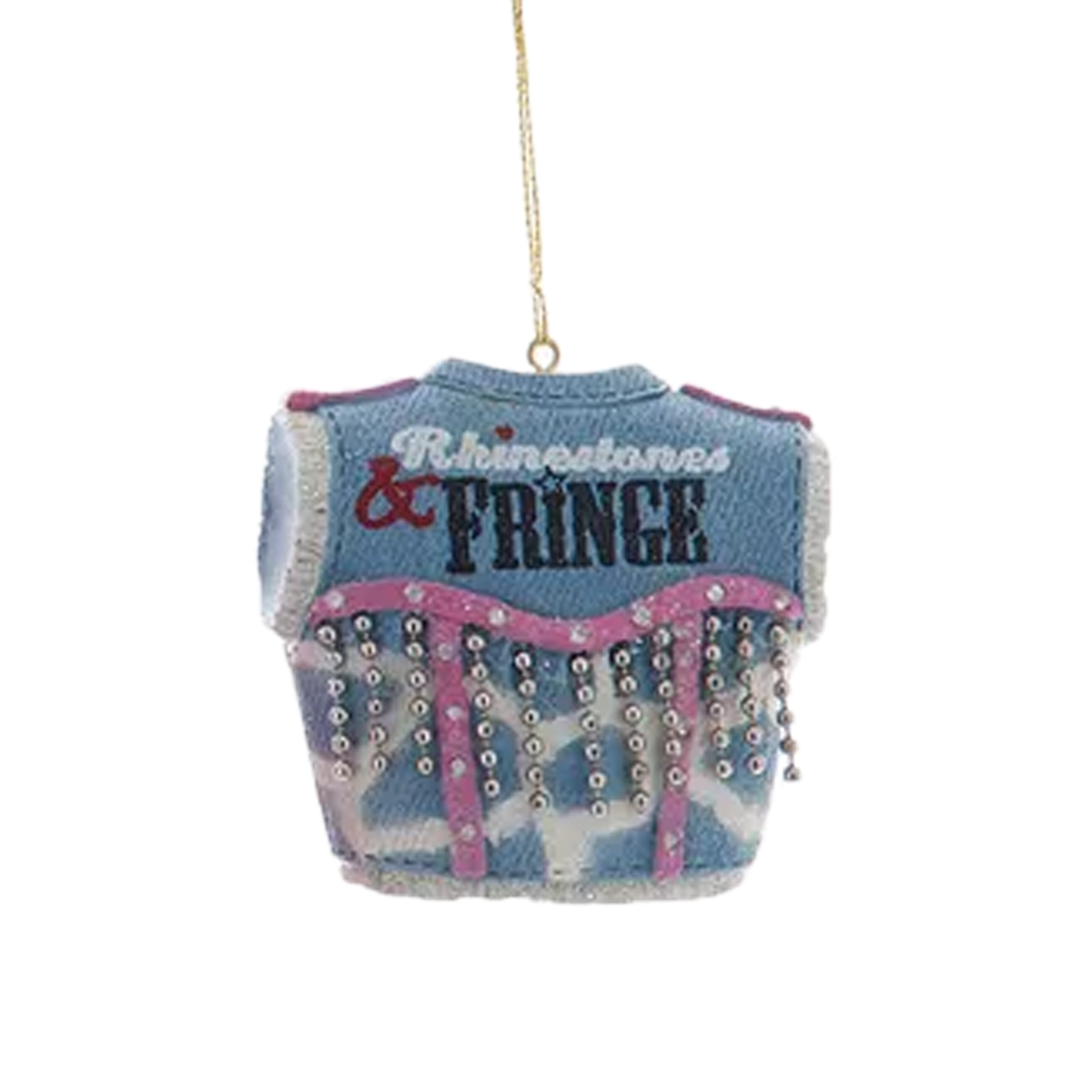 Cowboy Vest Ornament - Blue