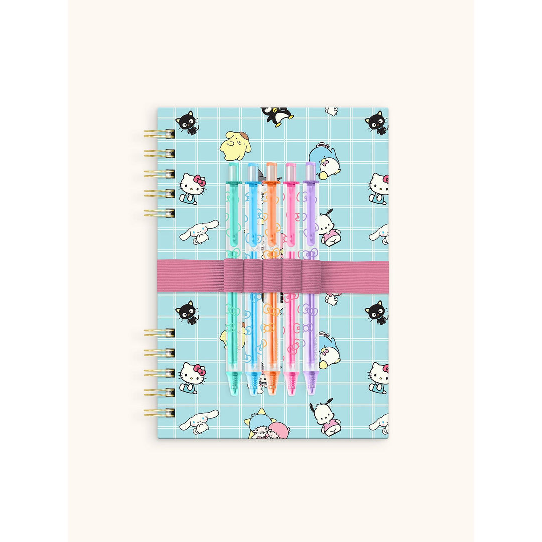 Hello Kitty And Friends Blue Grid Harper Notebook & Pen Set