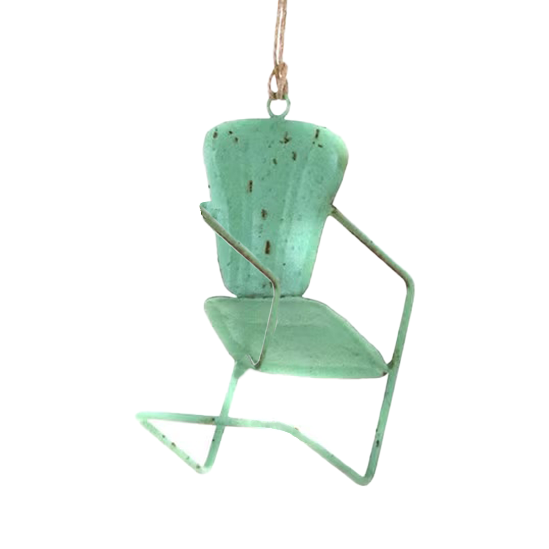 Vintage Scalloped Lawn Chair Ornament - Mint