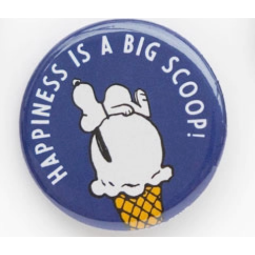 Peanuts® Button Pin - Happiness Is A Big Scoop