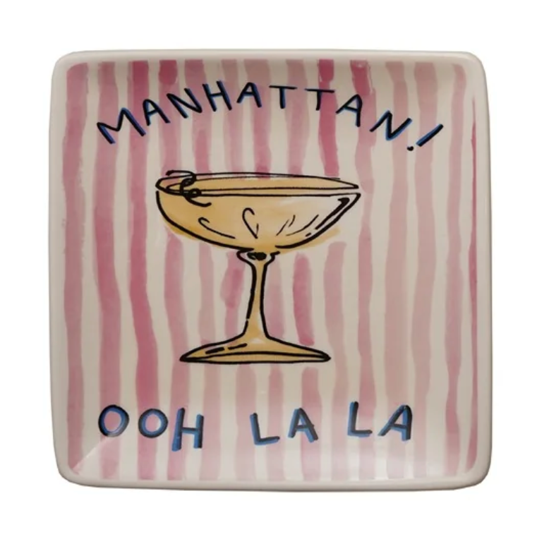 Manhattan Ooh La La Stoneware Cocktail Plate