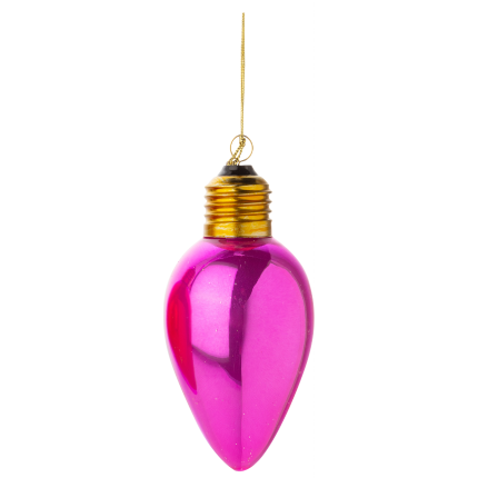 Classic Holiday Bulb Ornament - Hot Pink