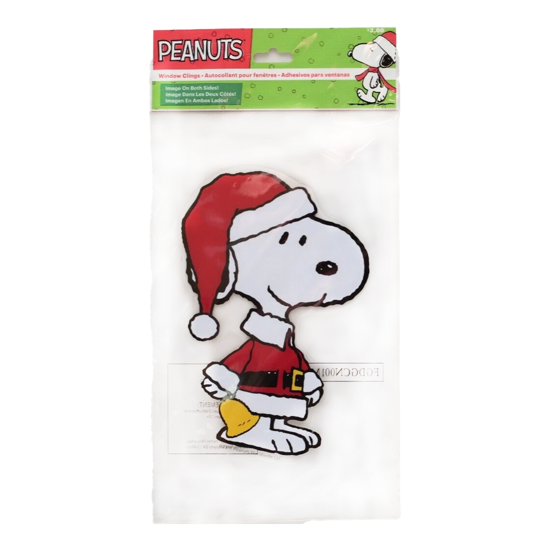Peanuts© Two Sided Window Clings - Santa Snoopy