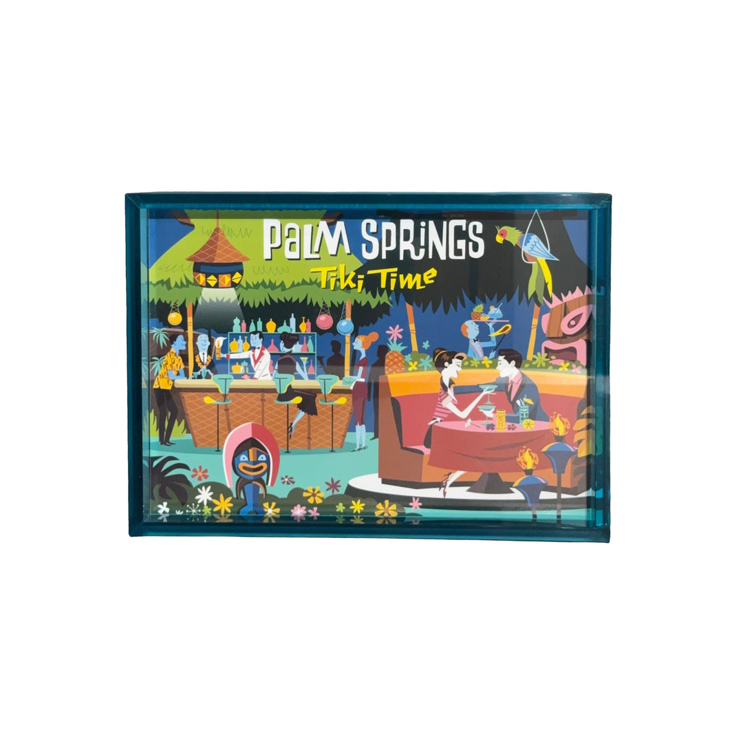 Print: Tiki Time Landscape 8" x 12" (Blue Acrylic Framed)