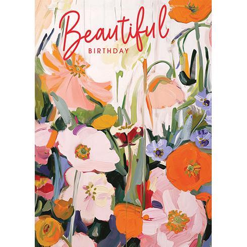Multi-Florals Abstract Birthday Card