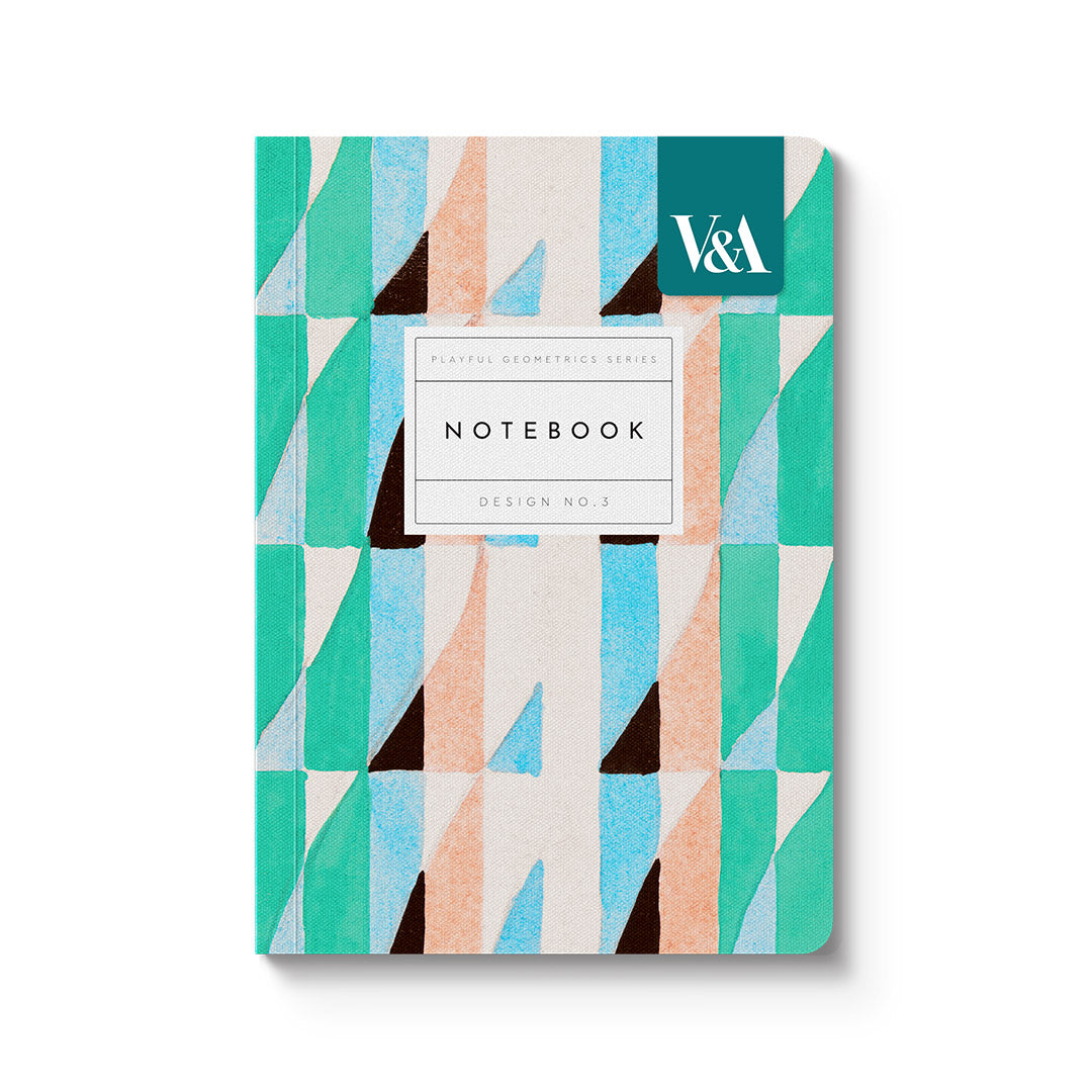 Playful Geometrics Turquoise Prism Premium Bound Notebook