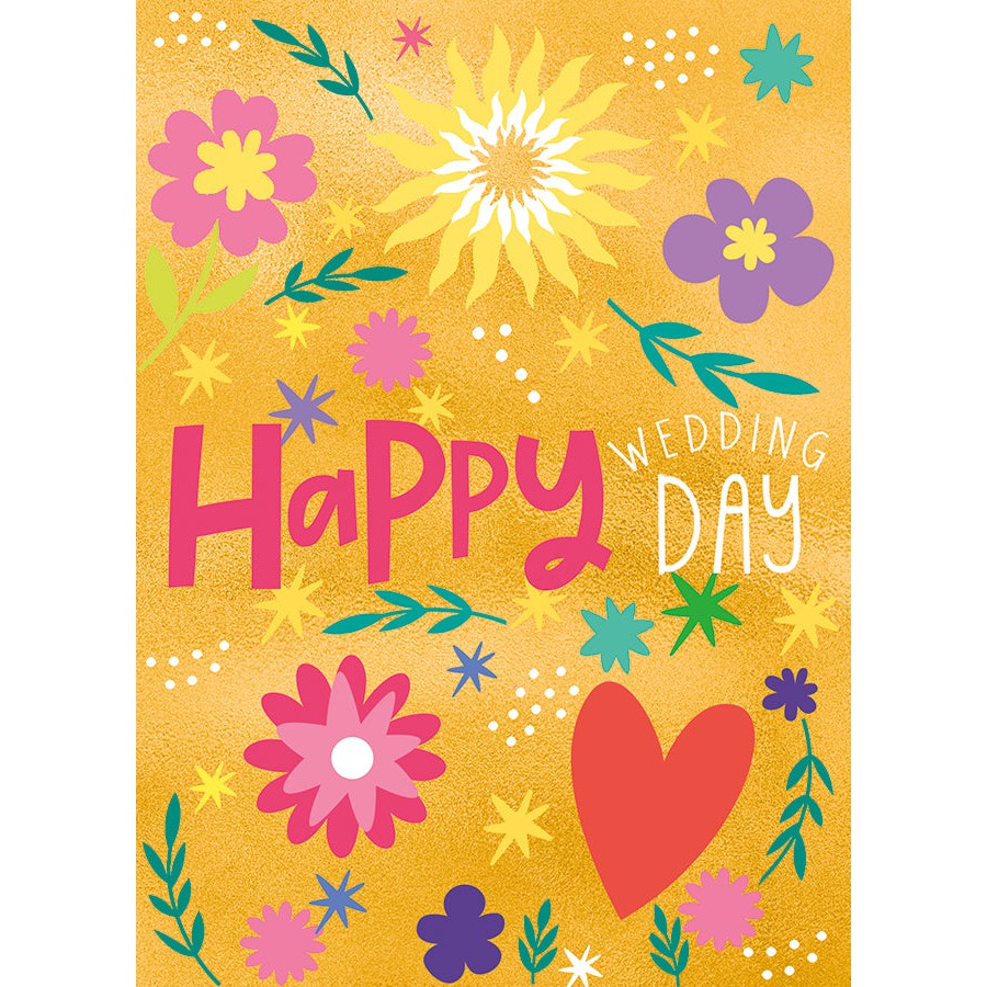 Happy Day Wedding Greeting Card