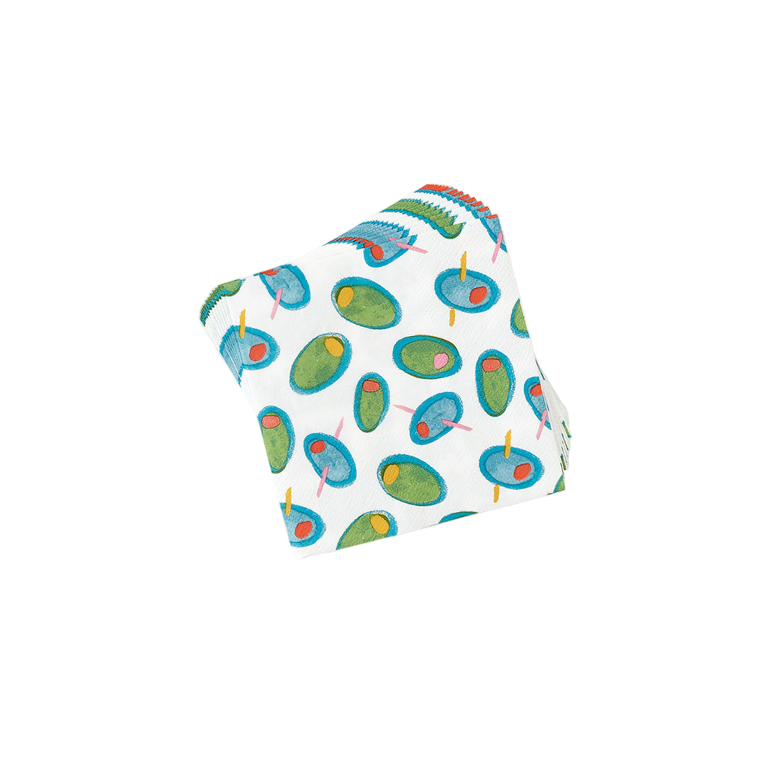 Terrazzo Olive Cocktail Napkin