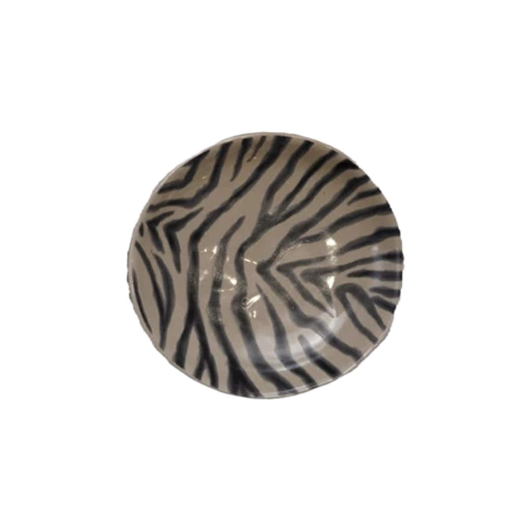 Animal Print Stoneware Dish - Zebra