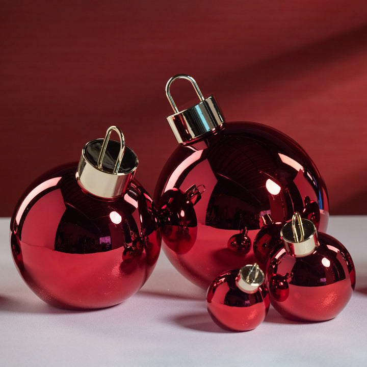 LED Glass Oversized Ornament Ball - Red - 9.75"