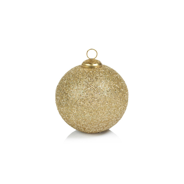 Gold Glitter Ornament Scented Candle - Siberian Fir 5"