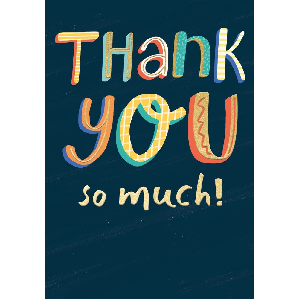 Colorful Text Thank You Greeting Card
