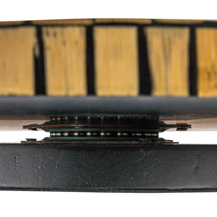 Bamboo Lazy Susan With Geometric Stripes