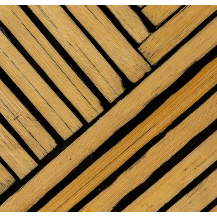 Bamboo Lazy Susan With Geometric Stripes